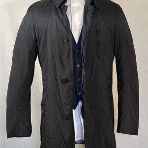 Strellson Black Trench Raincoat for Men 11 Jefftone